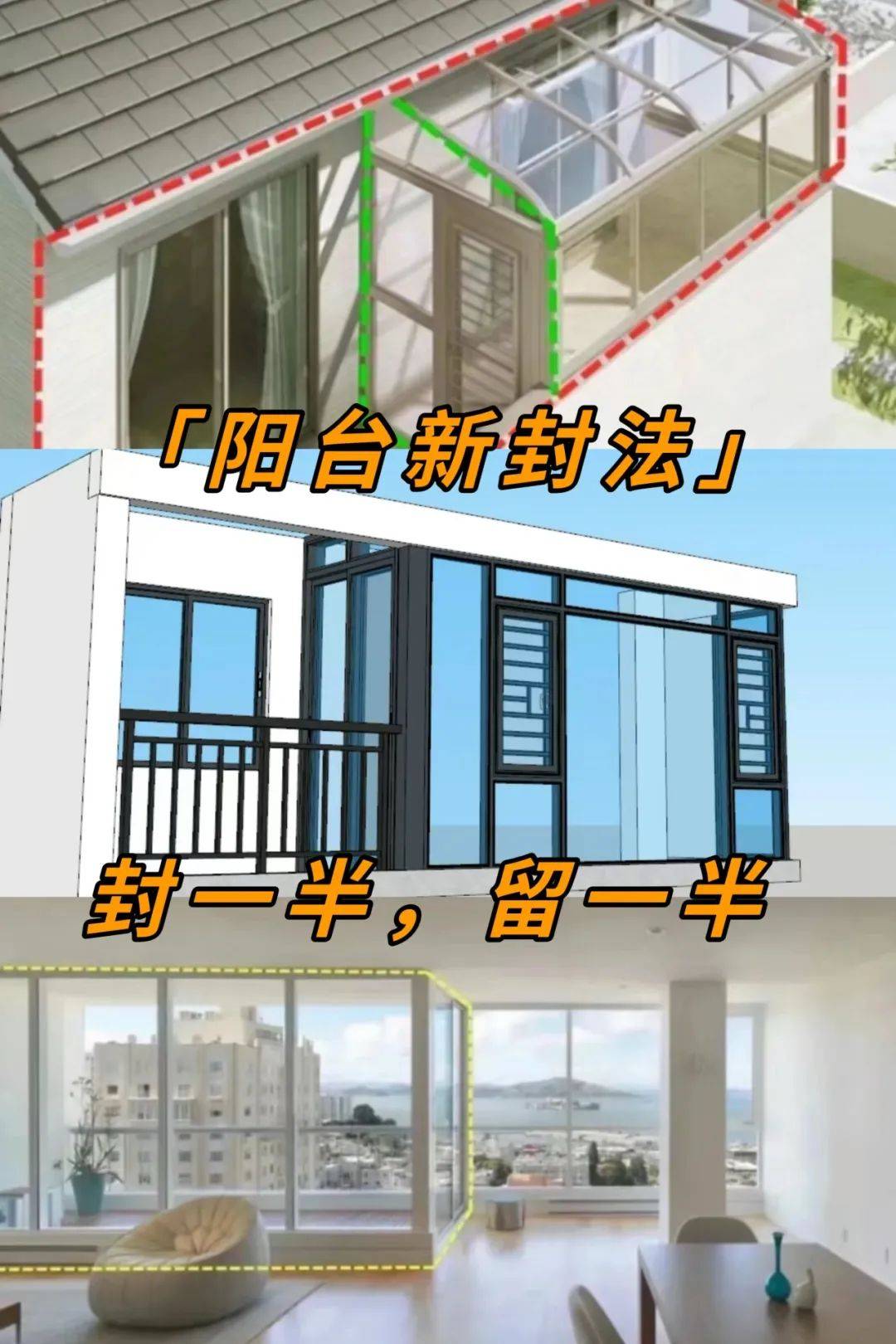 阳台封一半留一半这竟然是最不后悔的装修决定不妨试一试