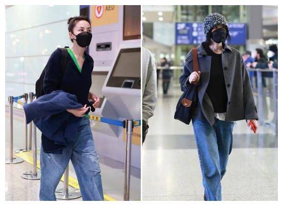 王菲机场风采搭配longchamp包展现随性优雅