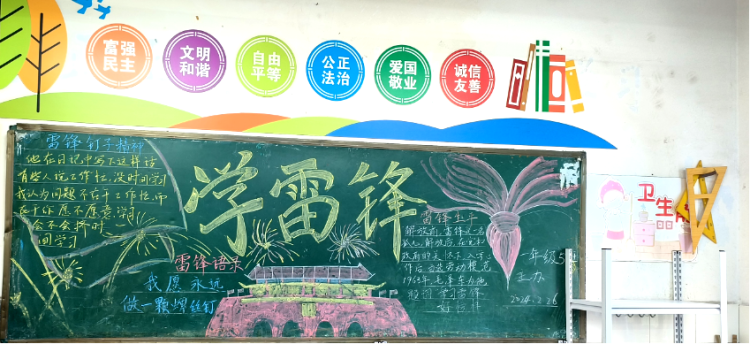 夹江漹城三小开展2024春学期第一学月黑板报评比活动