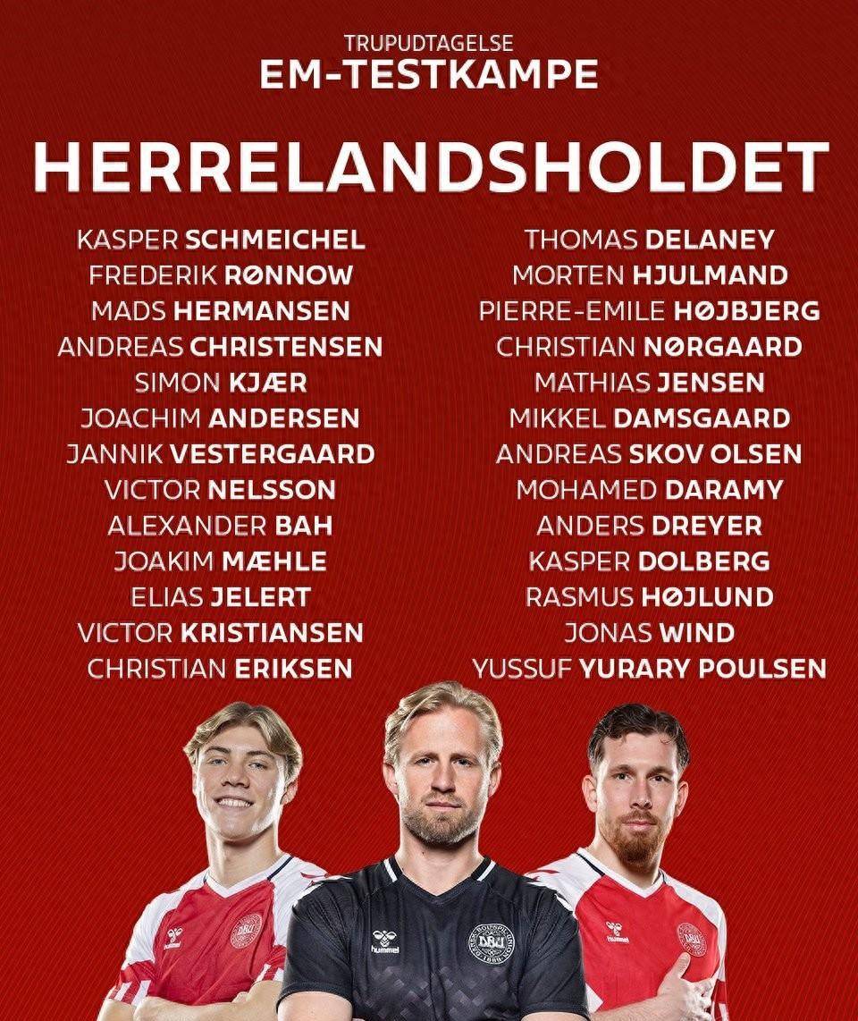 原创丹麦地方队3月大名单霍伊伦领衔埃里克森赫伊别尔入选