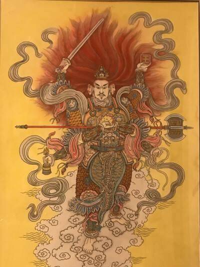 北极四圣排名第二的是天猷元帅,据传他有三个头颅,手持兵戈矛枪,法力