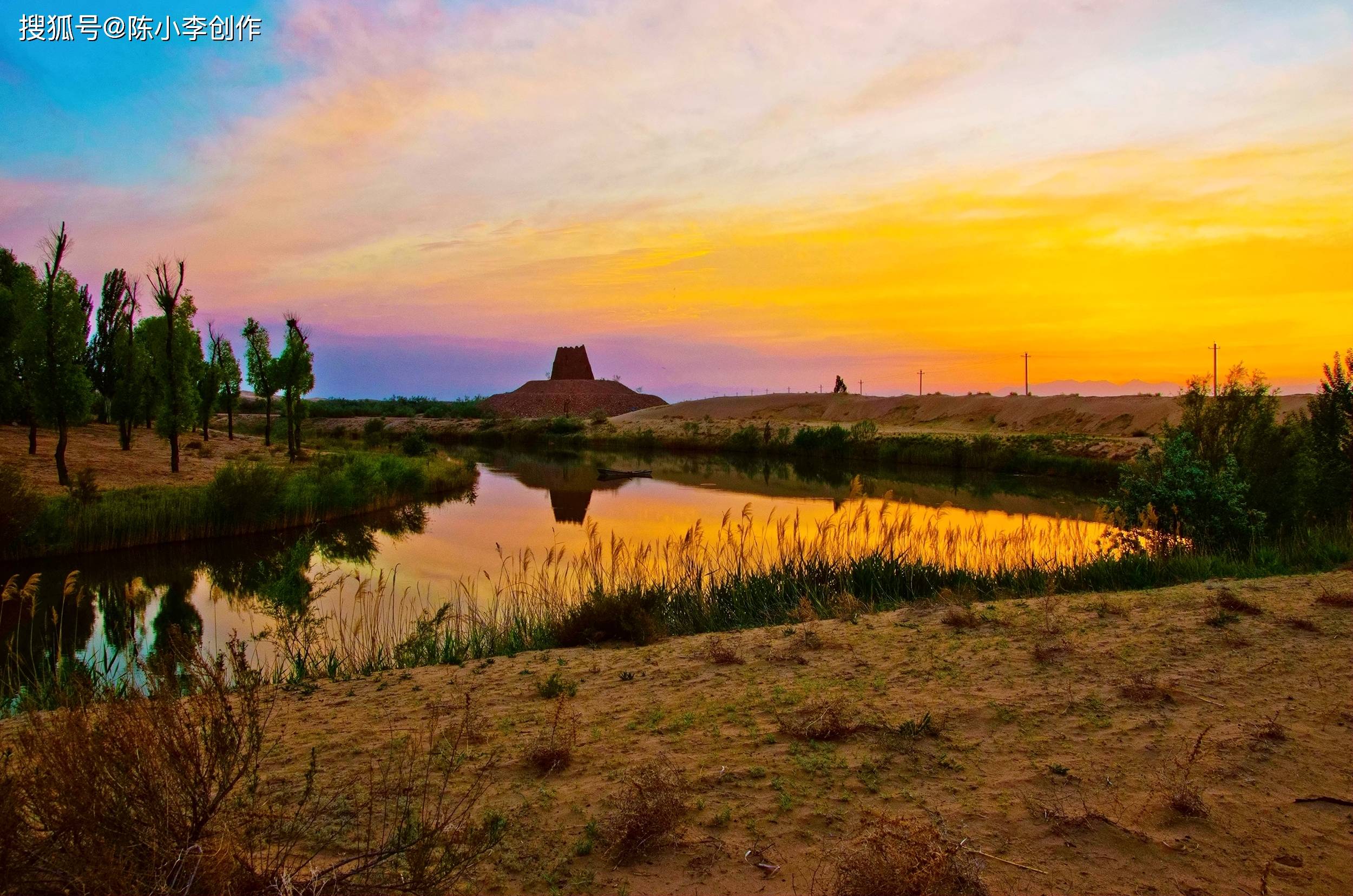 宁夏二十一景之黄沙古渡,看黄沙拥长河的塞外奇景,赏大漠孤烟!
