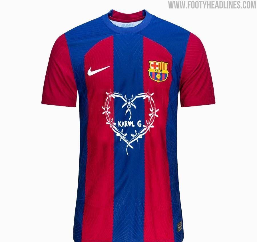 巴萨将在地方德比身穿与拉美天后karol g联名的球衣_比赛_logo_本赛季