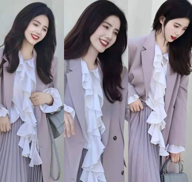 原创西装配裙气质超群化身温柔知性的气质女神这样穿就对了