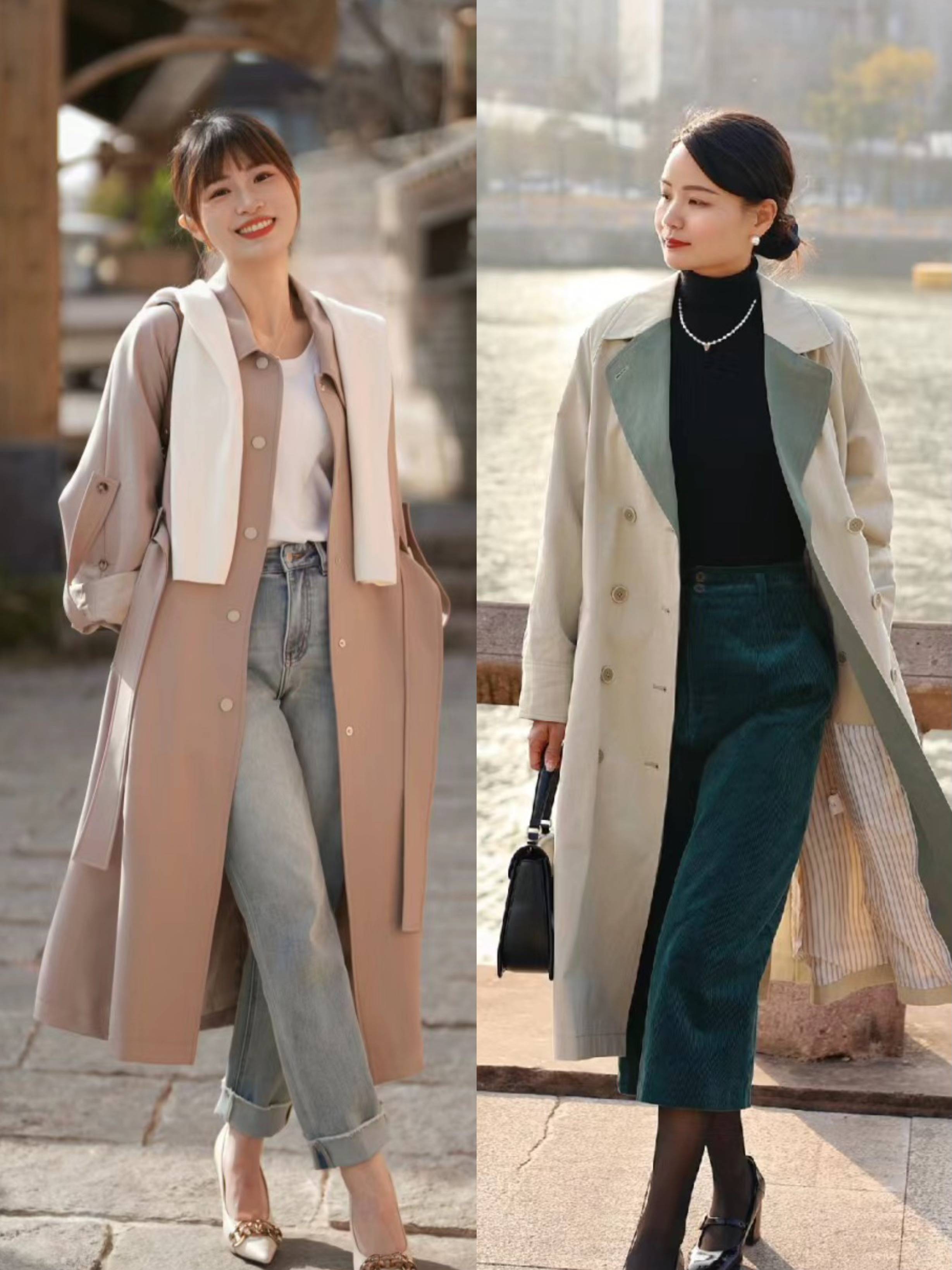 建议:春天穿风衣别配小脚裤!看杭州女人这样穿,也太好看了吧