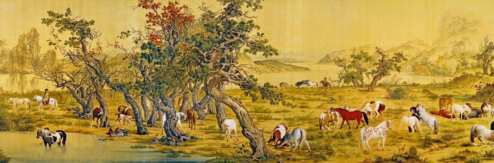 解读《百骏图(清朗世宁画作)》