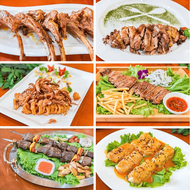 各种肉:手扒肉,啄羊肉,羊排,烤羊串,烤全羊,羊血肠二