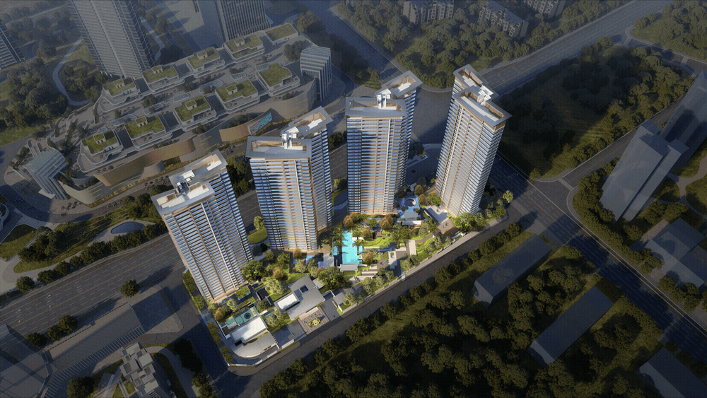 其次,使用了更为稀缺的z型创新板楼,以罕见的2:3梯户比,减少户型间的