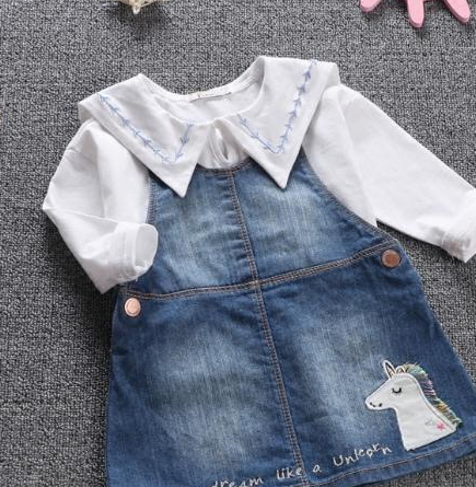 原创儿童背带牛仔裙活力四射的童真