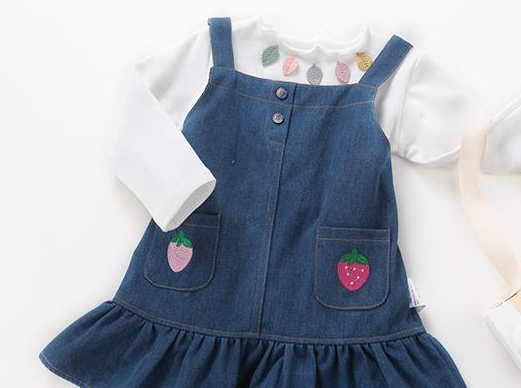 原创儿童背带牛仔裙活力四射的童真