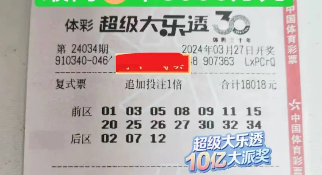 原创大乐透第24034期晒票三组万元票领衔亮相欲挑战大奖仅供欣赏