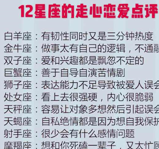 12星座的处事方式走心恋爱点评坏蛋排行榜最常敷衍说的话