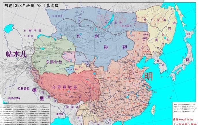 明朝时期亚洲地图图片