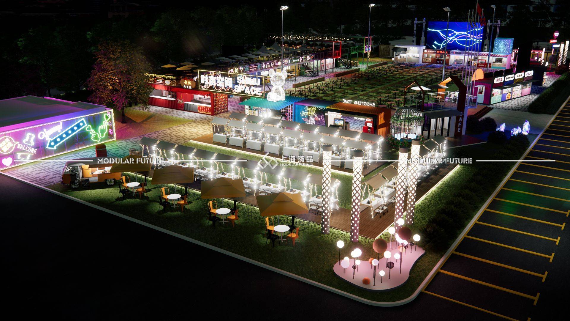 集装箱夜市以其独特的外观和创意的设计吸引了大量消费者.