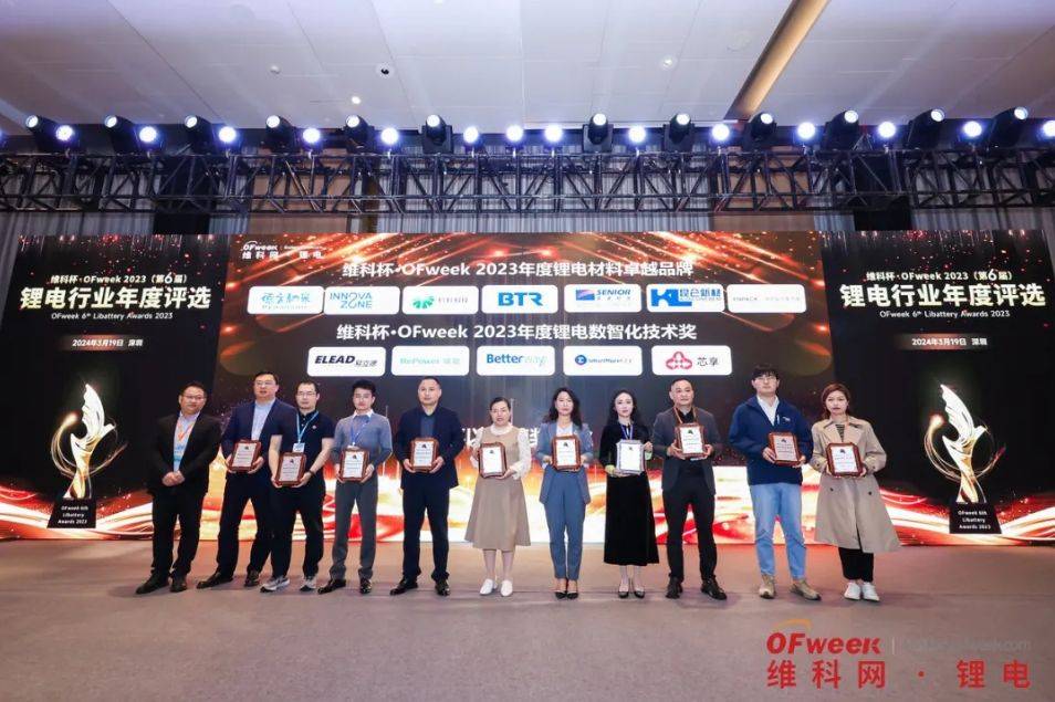 杉杉科技荣获维科杯ofweek2023年度锂电材料卓越品牌