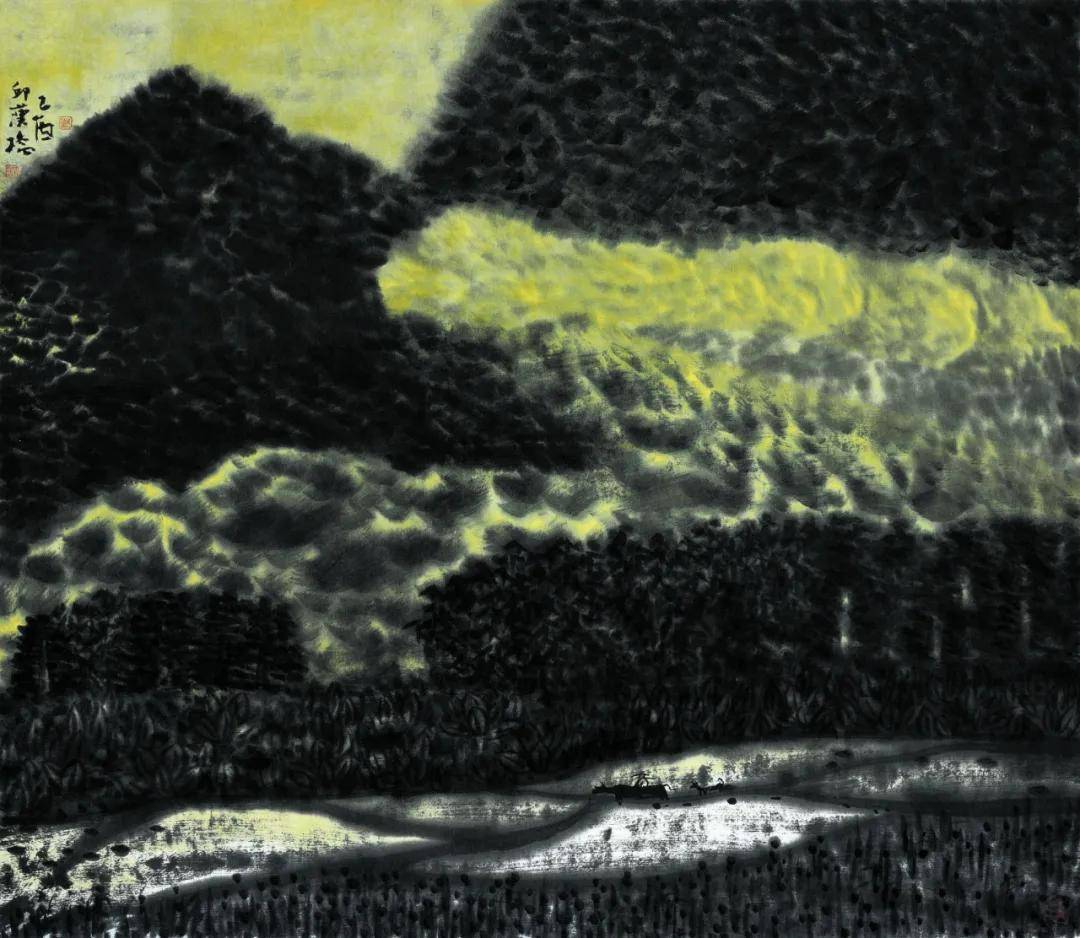 画家邱汉桥山水画北势与南气的艺术交响曲