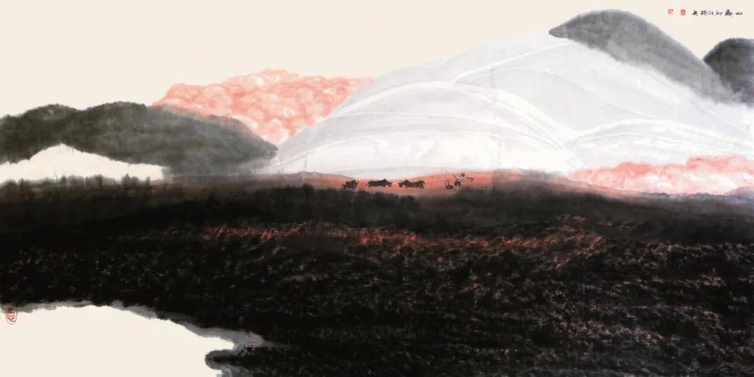 画家邱汉桥山水画北势与南气的艺术交响曲