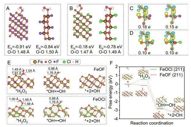 f调控fe电子结构,实现有效h2o2活化