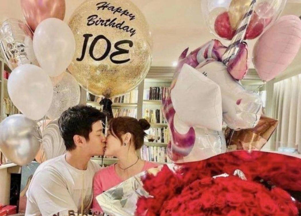 艾伦豪送大束玫瑰庆祝陈乔恩42岁生日两人甜蜜接吻出镜超恩爱