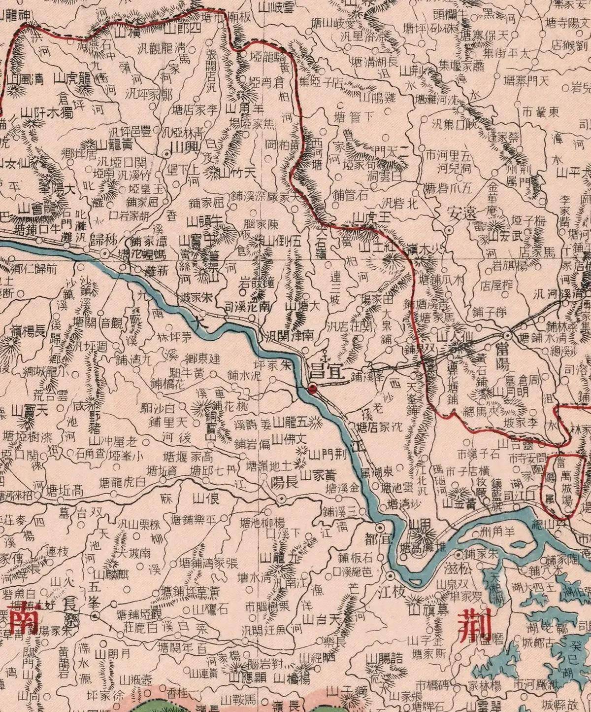 1917年,湖北省老地图,精确到村镇,快看看有您老家吗?