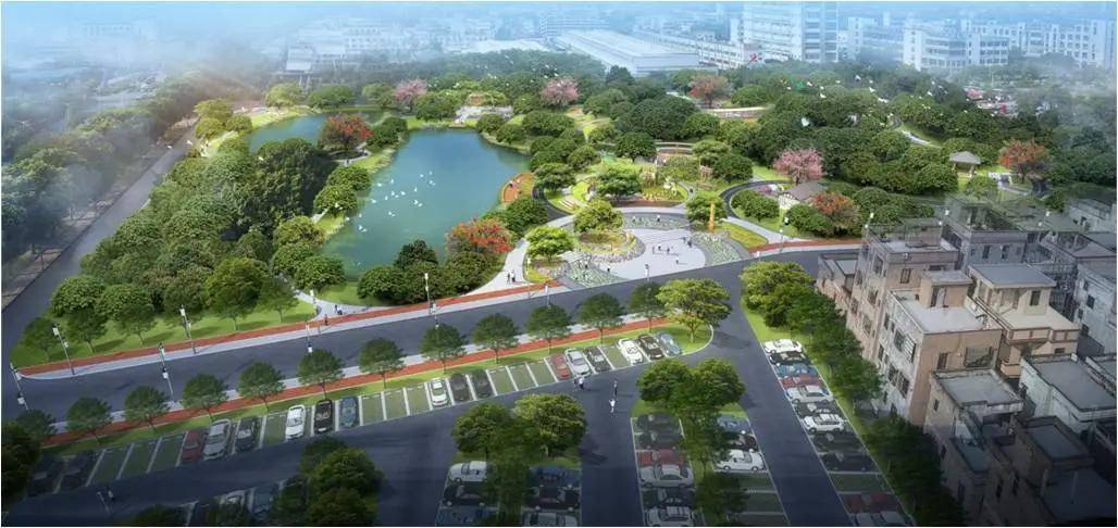 荔枝公园效果图"我们还将融合鱼塘,入村广场,历史建筑物等元素,打造林