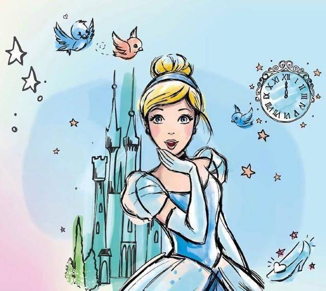 原创彩绘版本的迪士尼公主木兰花枝招展爱丽儿翘起尾巴