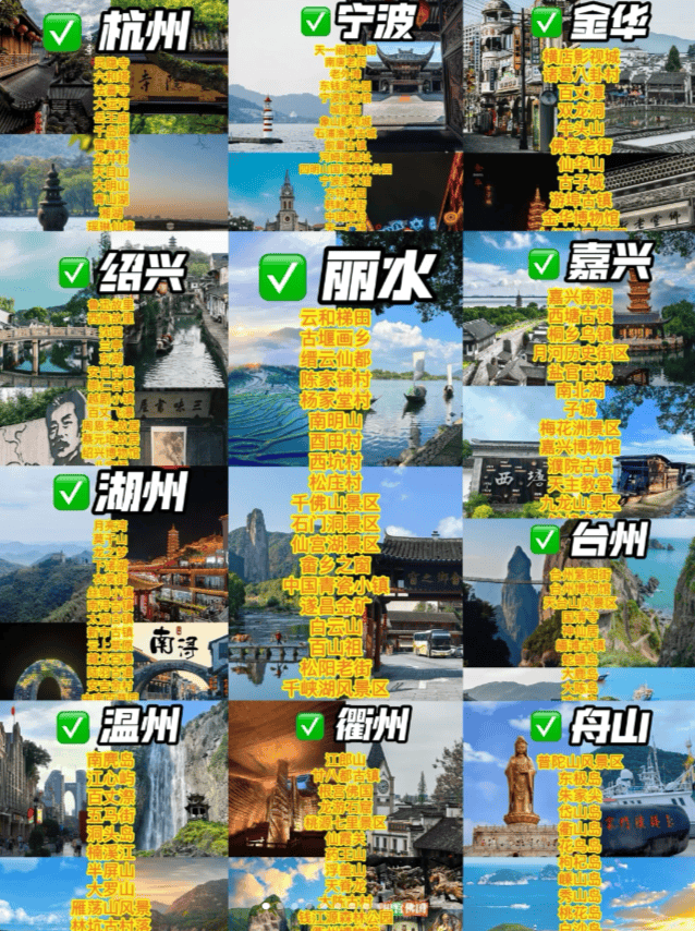 浙江的旅游景点有哪些,浙江三日游最佳攻略,线路推荐