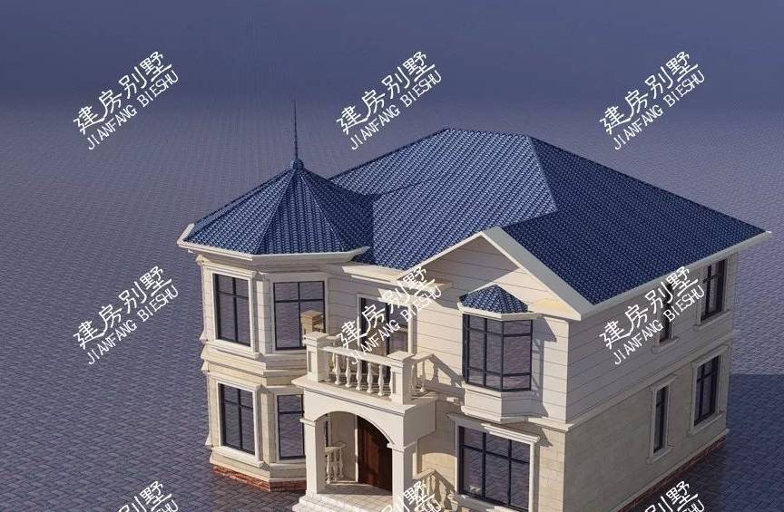 原创一款造价20多万的二层别墅中空客厅旋转楼梯一眼就爱上了