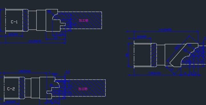 cad刀具图纸带尺寸图片