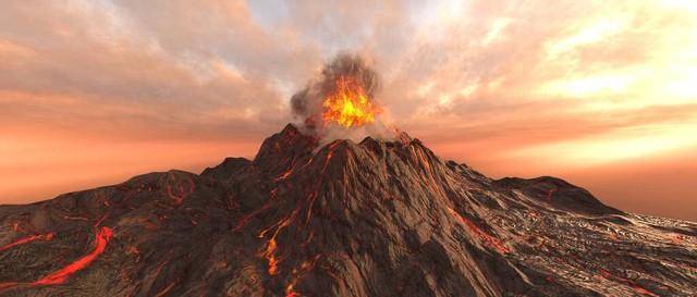 长白山天池火山爆发图片