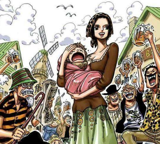 玛琪诺是东海风车村的宴会酒吧老板娘,记得香克斯来她的酒馆喝酒,调戏