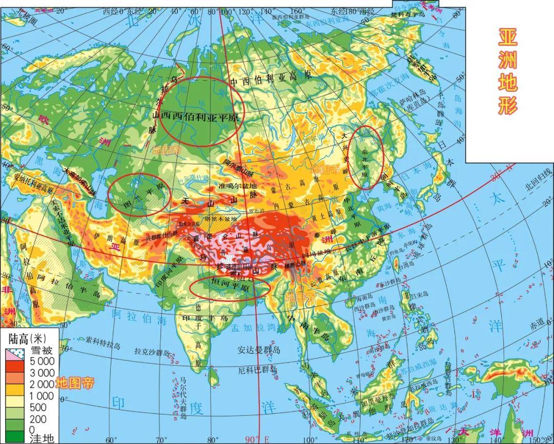 亚洲地图 板块图片