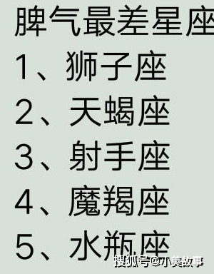 12星座谁的脾气最差,12星座谁最容易被骗