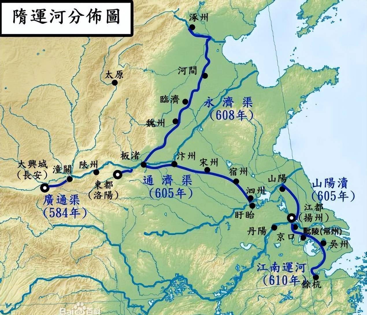 京杭大运河流经地图图片