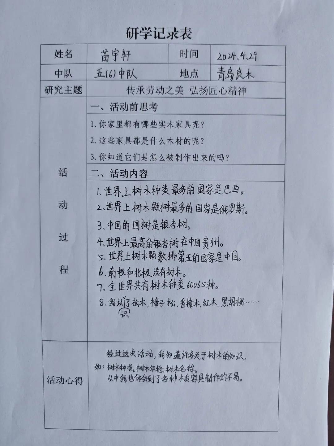 "红领巾"探索木艺文化,弘扬匠心精神