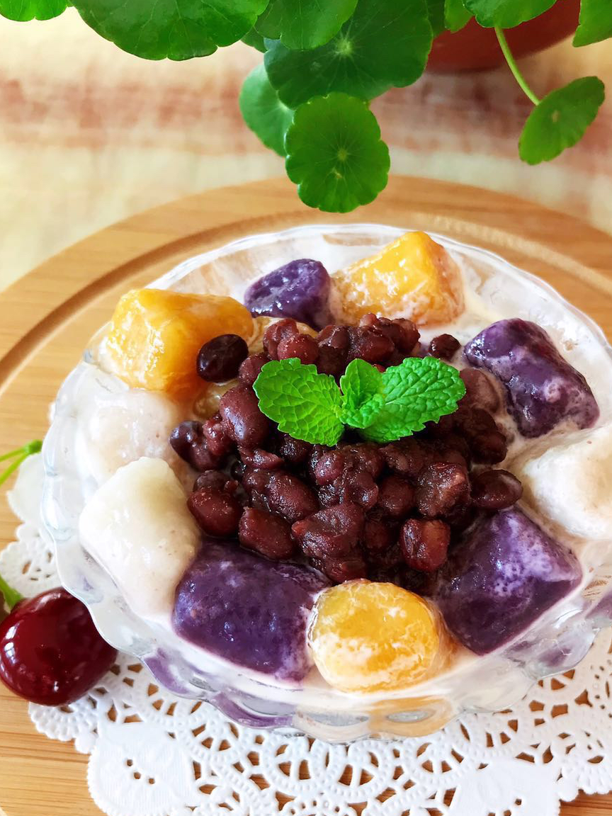 自制三色芋圆做法简单软糯q弹,方法对了不粘连不开裂,不学可惜