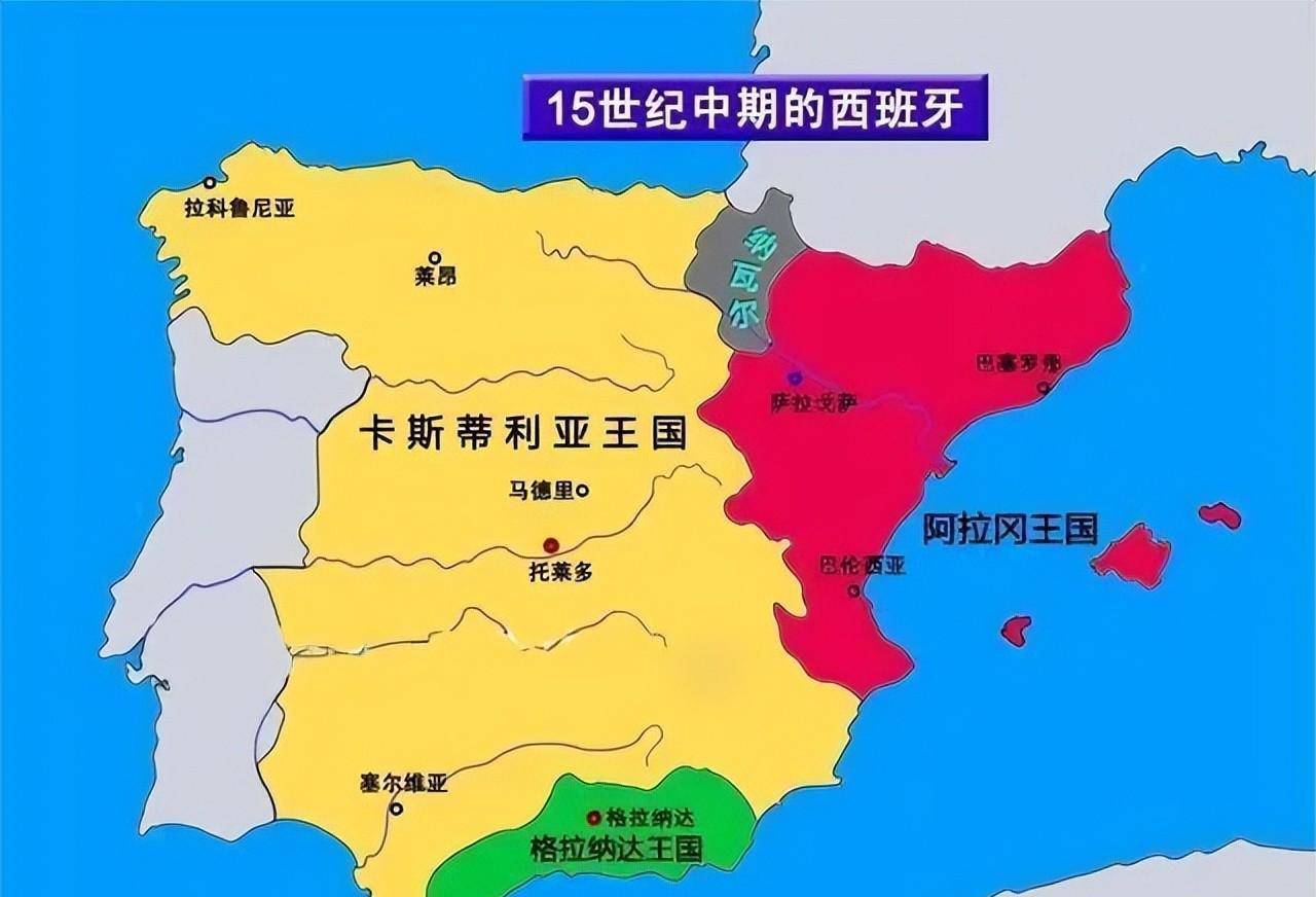 西班牙在地图上的位置图片