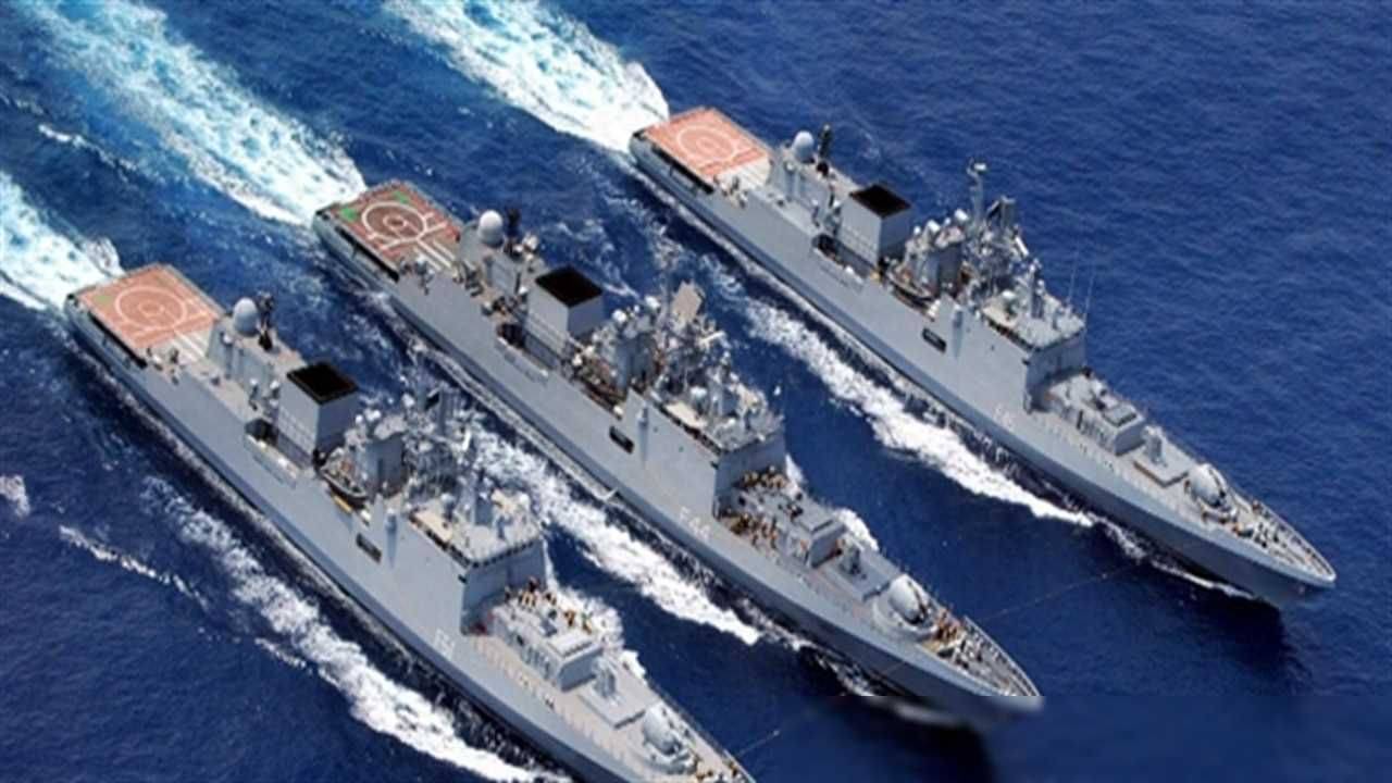 3艘印军舰闯南海,对中国秀肌肉:055来了不到30分钟就得跑