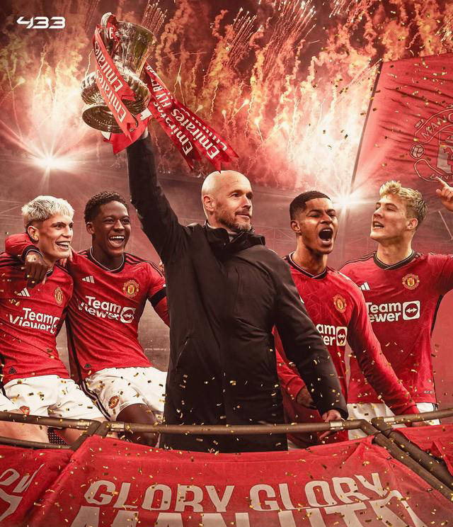 曼联夺冠胜后,未来依旧未定,拉爵沉默不谈教练更迭,滕哈格坚称再夺