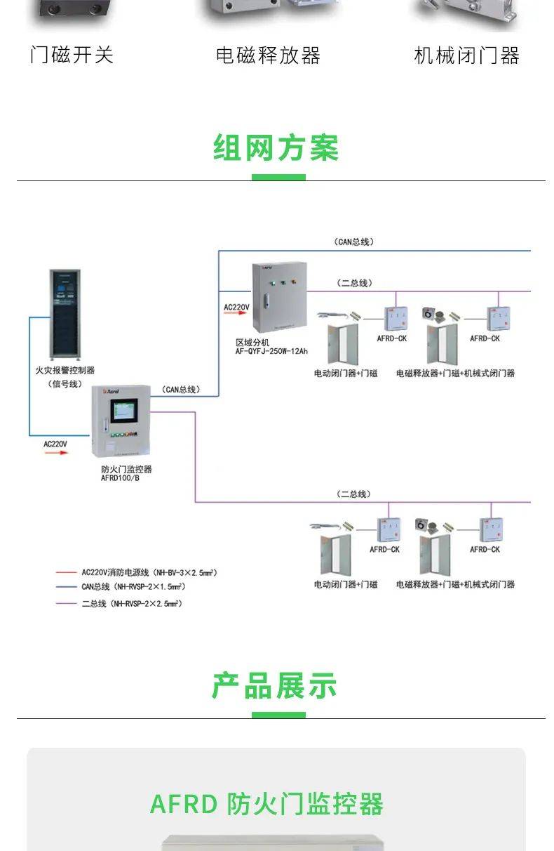 常闭防火门监控接线图图片