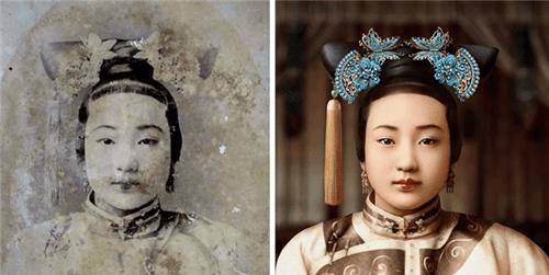 慈禧家族罕见彩色照:图4是慈禧生母,图8慈禧侄女的颜值堪比佳人