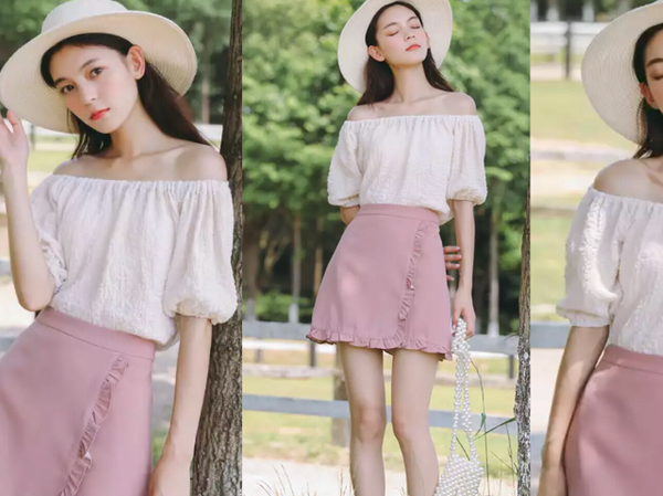 平底鞋配短裙,夏天这样搭怎么穿都美!