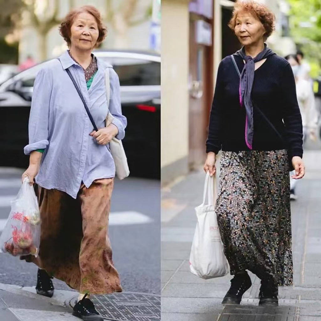 上海果然是 比年轻人都洋气 时尚之都 六七十岁奶奶们的穿搭