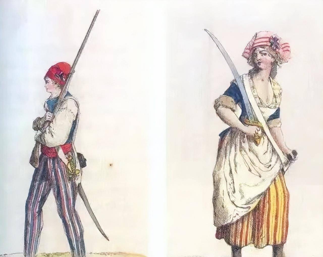 法国贵族的专属,贵族男性穿着长至膝盖的套裤,底下搭配两条长筒白袜