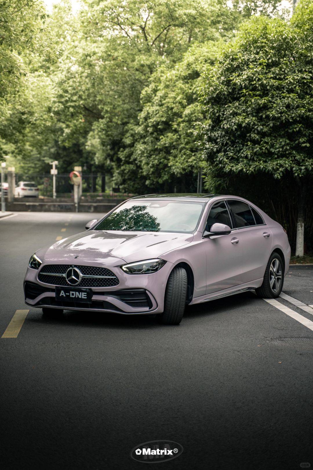 matrix-奔驰c级「迷雾灰紫」改色膜,迷雾缭绕,一眼心动