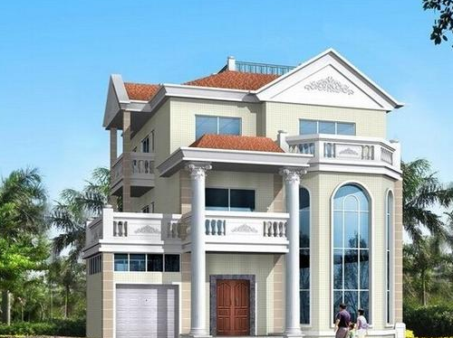 35万建成三层豪华别墅,车库,旋转楼梯一样都不能少