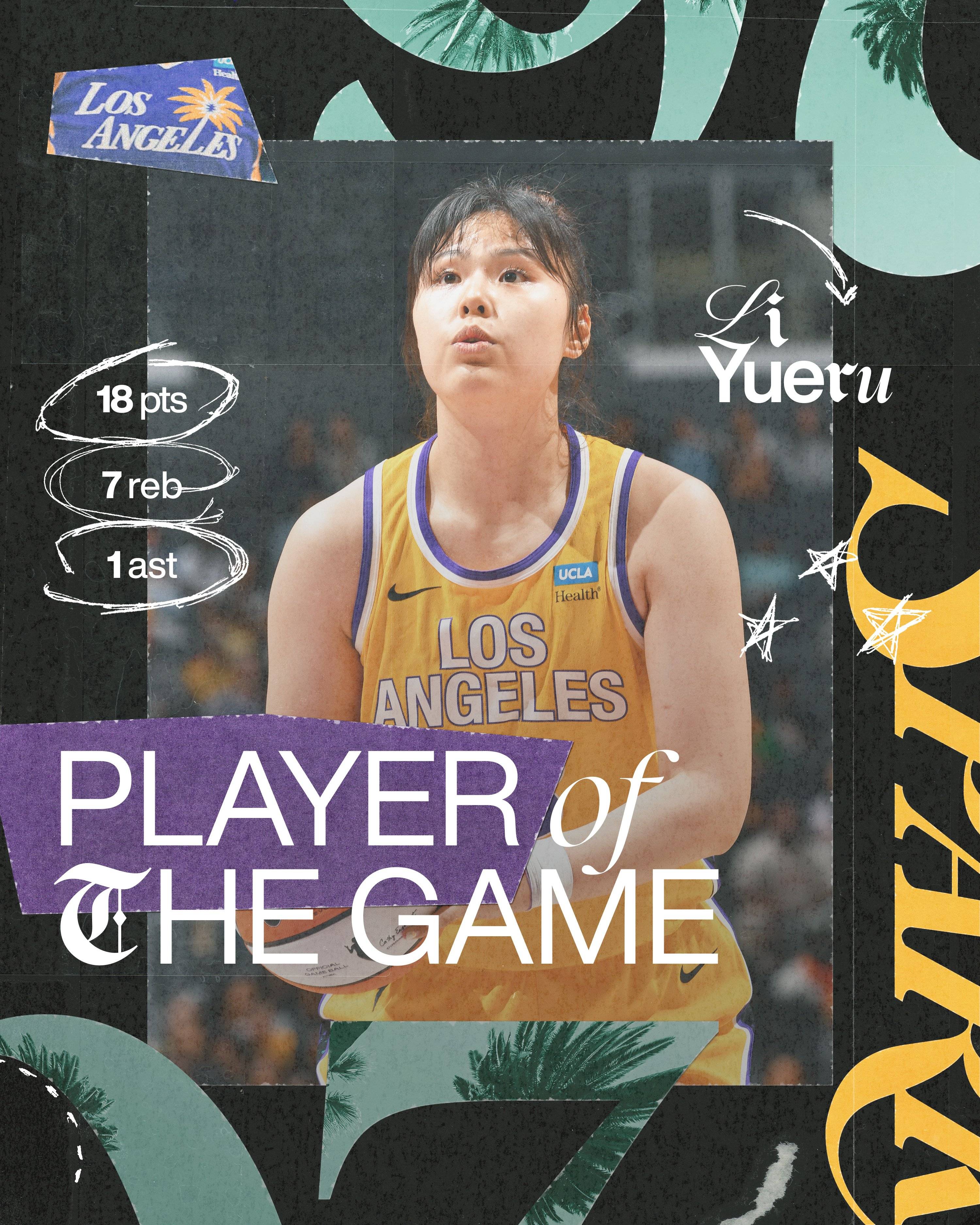 李月汝砍18+7获全场最佳 打出WNBA生涯最强一战_火花_比赛_评选