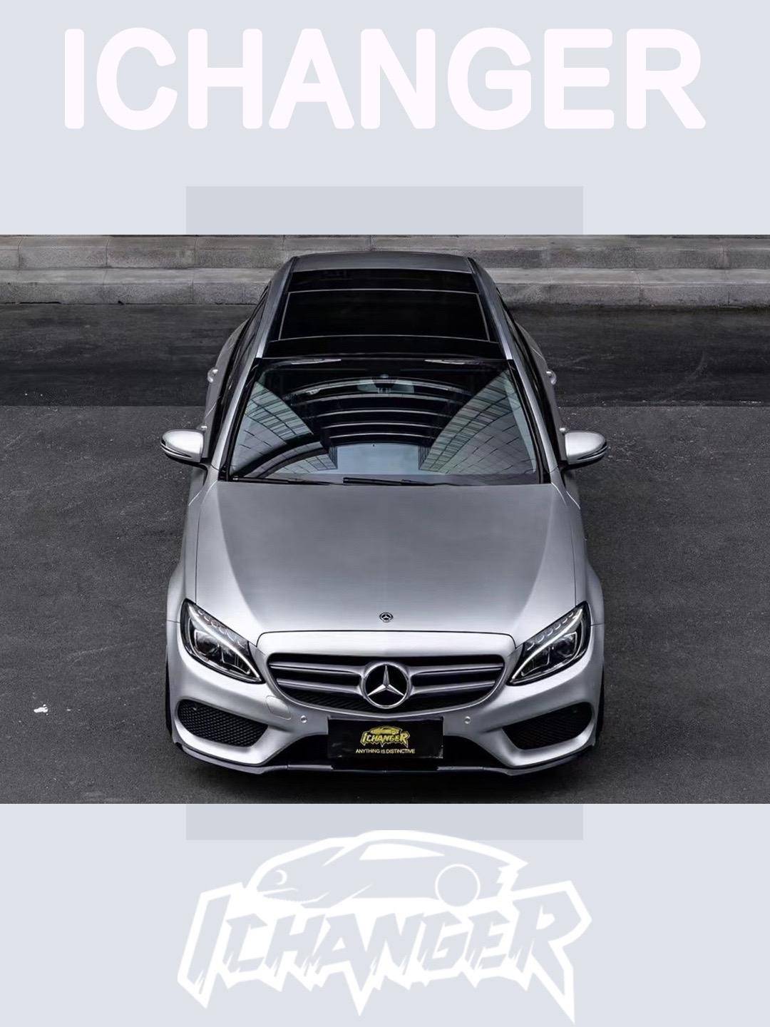 奔驰c级icr亚历山大银改色膜,高端银色,光泽度极高