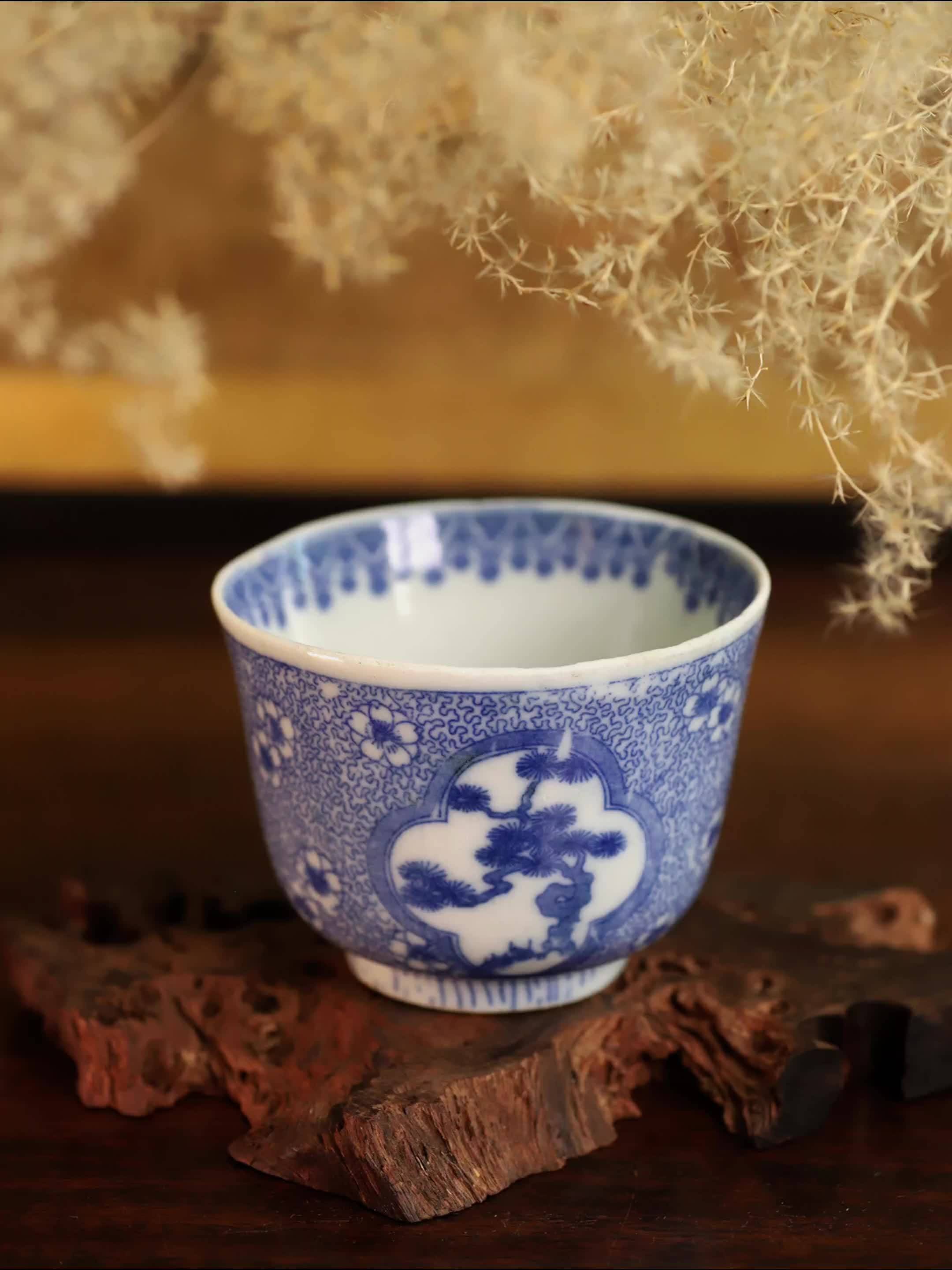 器满茶生活青花瓷手绘品茗杯家用陶瓷茶杯