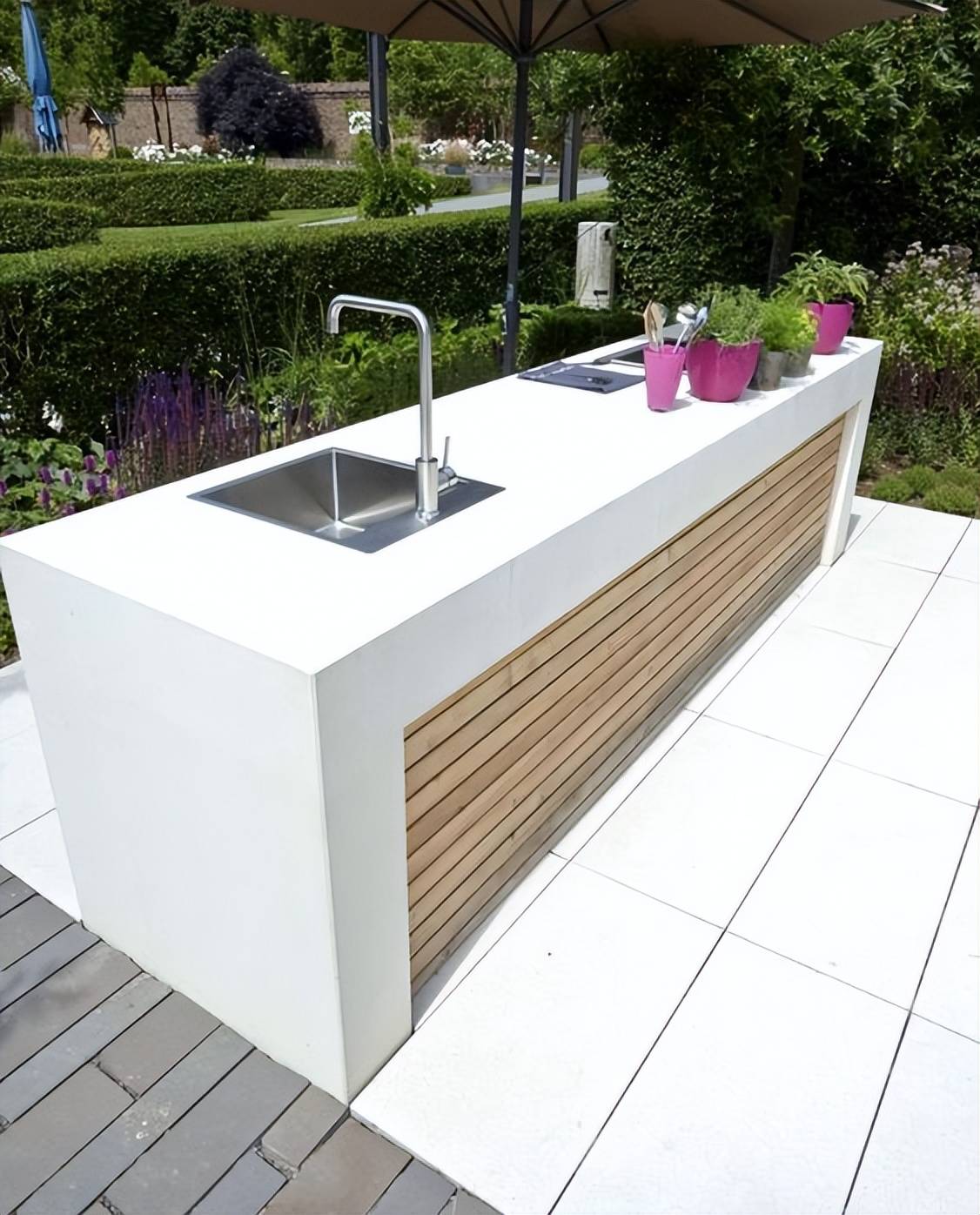 如果有个院子,一定要在院子里布置一个洗手台